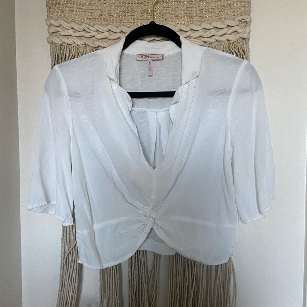 White V-neck blouse